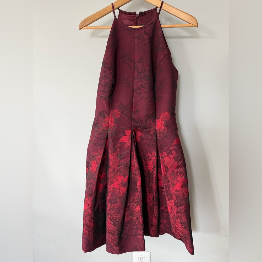 White House Black Market Burgundy Satin Dress